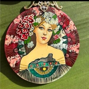 Michael Valitutti Sterling Palladium Gems en vogue ruby MOP shell Maiden pendant